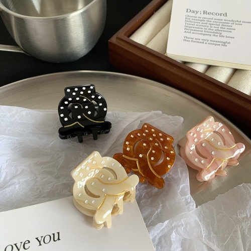 Zhou Yutong's same style Croissant Alkaline Water Knot Bread Hair Clip Retro Gentle Bow Circle French Back of the Head Hair Clip