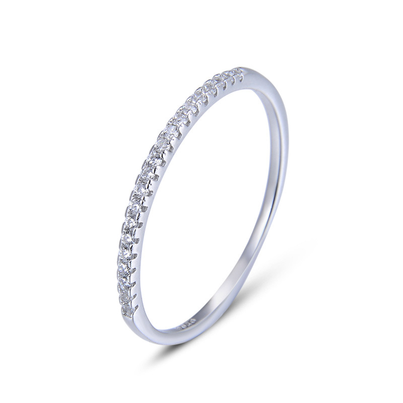 Anillo de diamantes de plata de ley 925 para mujer, lujo ligero, personalidad simple de nicho, anillo de circón, anillo de cola de dedo índice, sentido avanzado