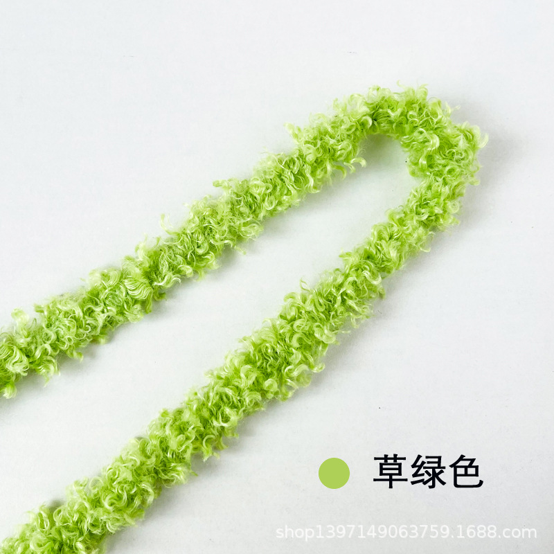 Varilla de torsión de pelo rizado suministro directo de fábrica de lana súper gruesa y súper densa de 20mm de felpa hecha a mano de bricolaje raíz de pelo de perro de leche pequeña al por mayor