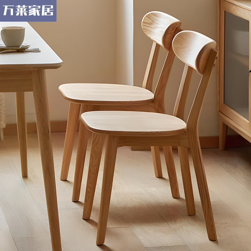 Solid Wood Dining Chair 2025 New Chair Home Dining Table Chair Log Catering Commercial Back Chair Leisure Dressing Stool