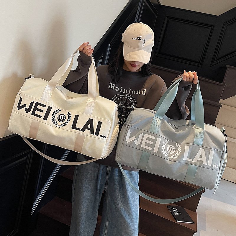 Bolsa de fitness separación seca y húmeda bolsa de natación de mujer bolsa deportiva de entrenamiento de tela Oxford bolsa de viaje portátil de corta distancia image 3