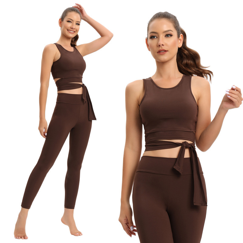 New Strap Yoga Suit lulu Fitness Underwear Running Tight Hip Pants Fashion Sports Suit