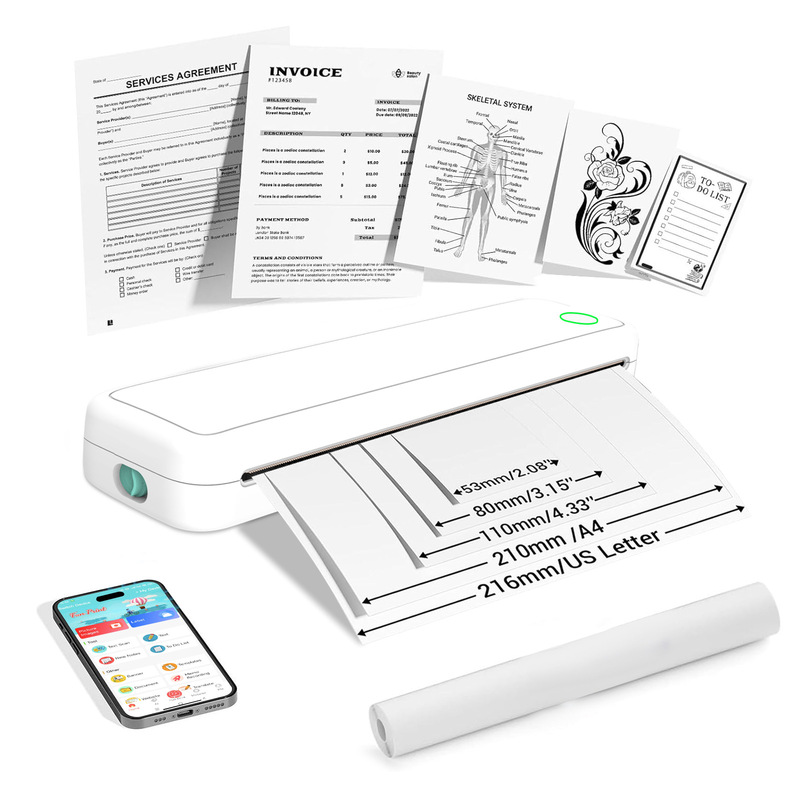 Small Mini Thermal Printer Can Be Connected to Mobile Phones and Computers, A4 Cross-Border Cloud Printing Label Machine with Bluetooth Connection Small Mini Thermal Printer Can Be Connected to Mobile Phones and Computers, A4 Cross-Border Cloud Printing Label Machine with Bluetooth Connection