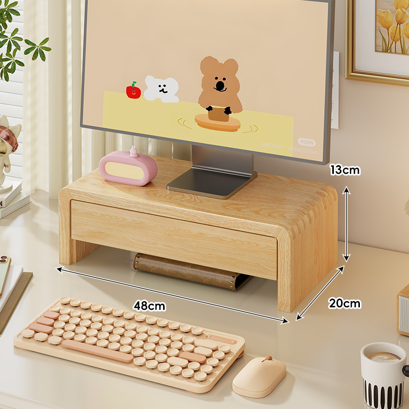 Soporte Elevador de Monitor de Madera para Escritorio de Oficina