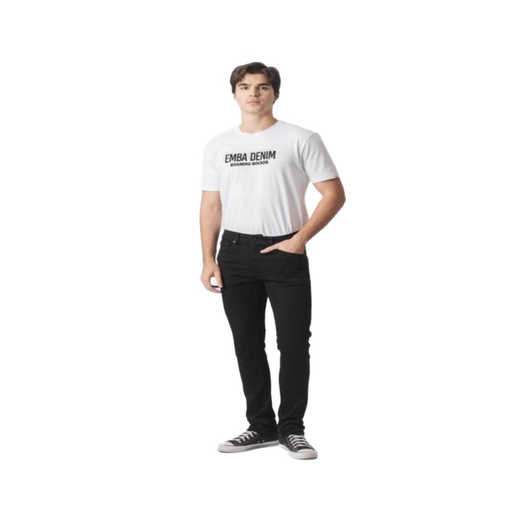 Men's Slim Fit Stretch Jeans Classic Black Straight Leg Denim Pants Mid-Rise Comfort Waistband S to Xxxl_mkmklike.com