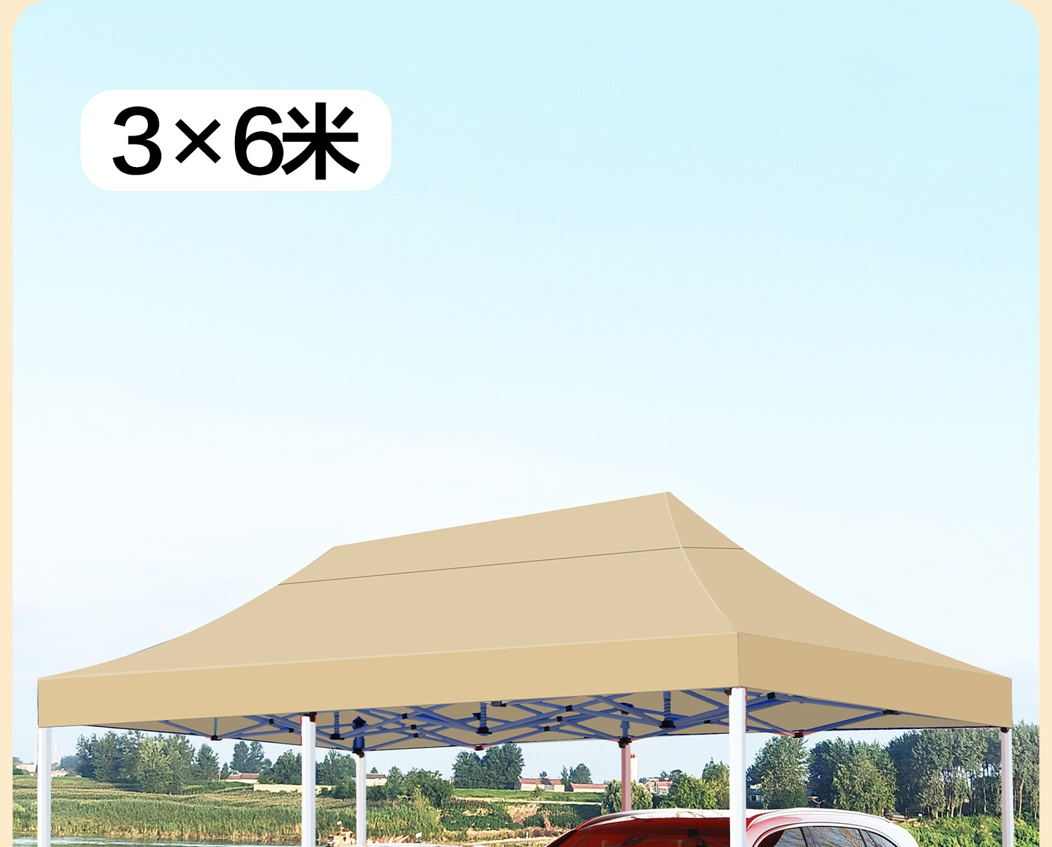 Four-Legged Rainproof Tent, Four-Corner Foldableing Awning, Outdoor Sun Umbrella, Retractable Transparent Canopy for Stall Use