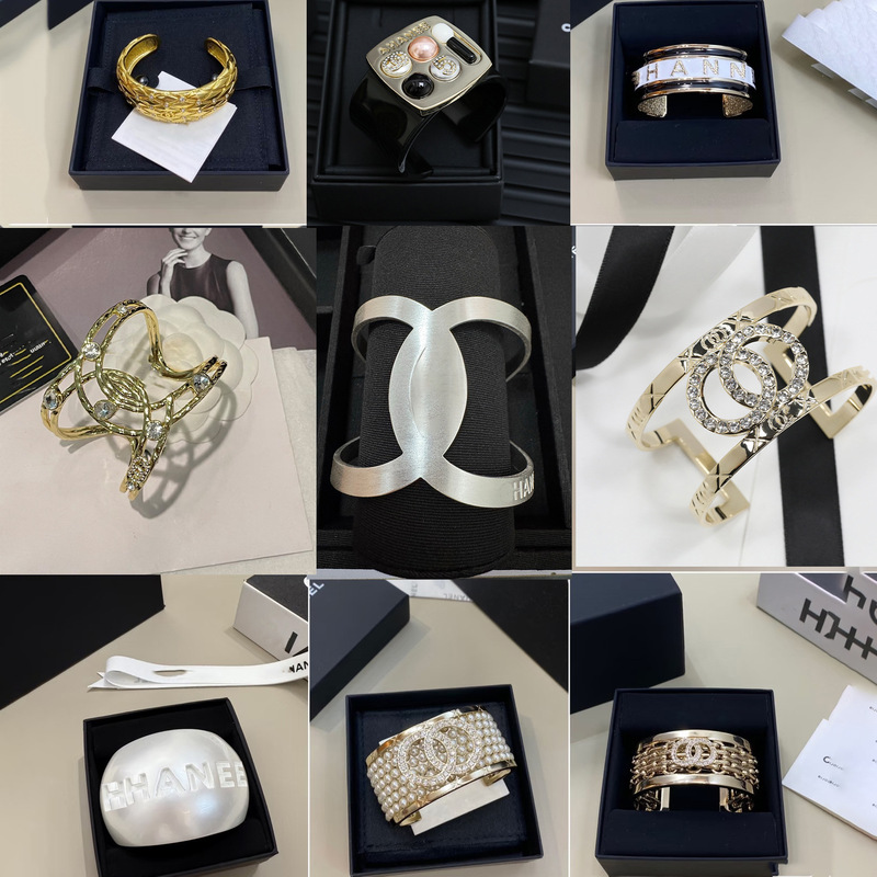 26 new high-end Chanel-style bracelets for women, light luxury fashion acrylic wrist accessories, Chanel-style jewelry, new cross-border products