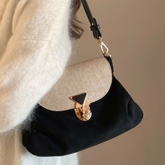 2024秋季氛圍感小眾包包溫柔風腋下包包單肩包鎖扣休閒百搭斜挎包