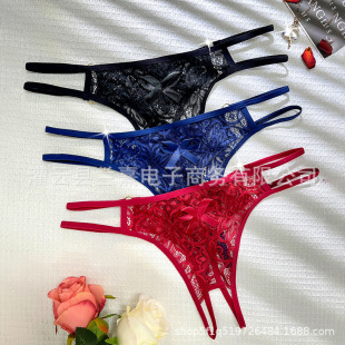2024 new ladies underwear combination suit bow design lace crotch free passion sexy underwear women