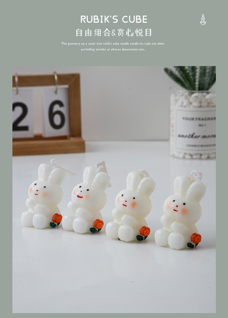 兔子香薰蜡烛伴手礼ins创意家居摆饰套装拍摄道具跨境蜡烛结婚礼详情14