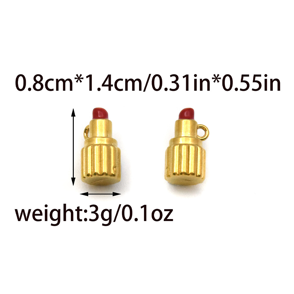 1 Piece 304 Stainless Steel Lipstick Letter House Pendant DIY Ornament Accessories display picture 6