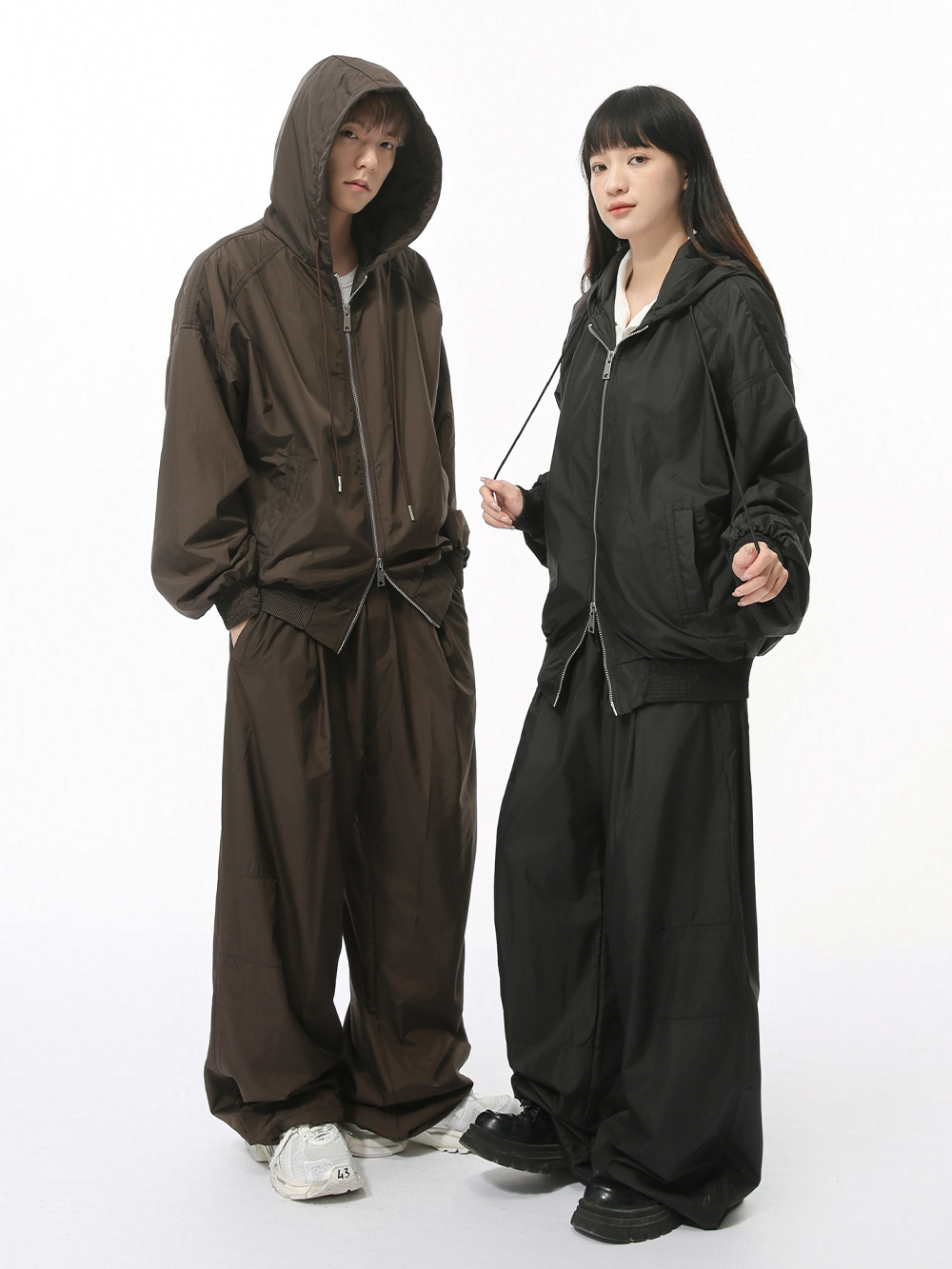 MTLCLOTHES Hombres| Nuevo otoño Hanfengins con capuz cardigan simple pantalones largos casuales set deportivo