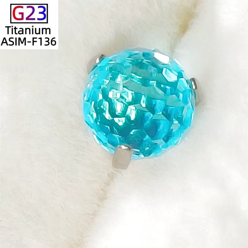 G23 Titanium Three-Claw Small Light Bulb Flash Ball Zircon Ball Earring Cartilage Stud Ear Bone Nail Piercing Jewelry detail image 14