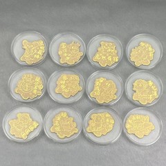 含金足金2mg十二生肖手机贴创意挂饰爆款卡通批发手机贴扣lbubukt