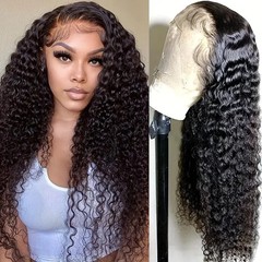 FrontLaceWig欧美前蕾丝假发女中分小卷长卷发自然全头套女士假发