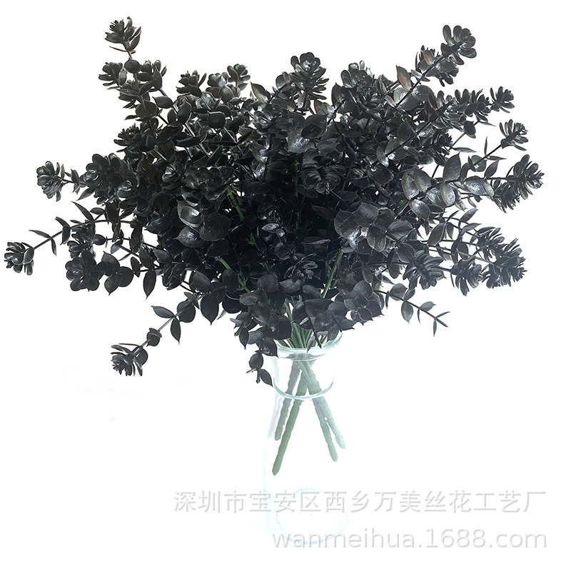 Black plastic artificial plants for party, halloween