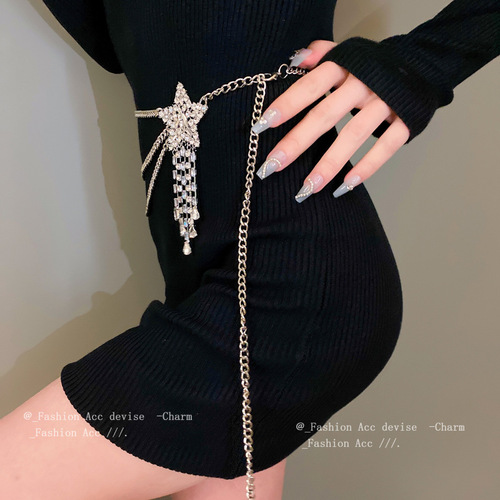 Diamond Star Fringe Women's Retro Fashion Multi-Layer Body Chain Geometric Lightweight Luxury High-End Waist Decor Wholesaling