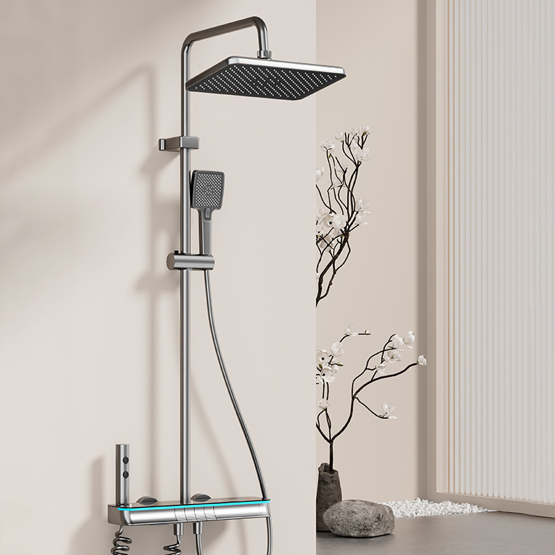 全銅シャワーセット卸売り風呂ピアノボタン数顕恒温増圧シャワーホテル家庭用|undefined