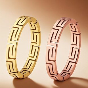 European and American Cross-border Fashion Simple Ring Women's Niche High-end Light Luxury Personalized Fashion Simple Titanium Steel Ring Ins Style