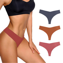 欧美跨境性感内裤女子透气低腰性感t裤无痕一片式大码隐形内裤女