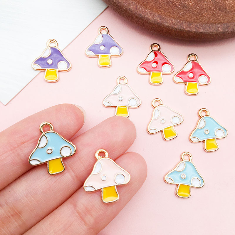 2g Weight Pendant Jewelry Making Type DIY Jewelry Accessories Classification 1 Piece Quantity Alloy Material Mushroom Pattern Enamel, Plating Design Cartoon Style Style 1 Piece Alloy Mushroom Pendant 5