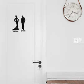 JMY3904卫生间厕所艺术装饰墙贴跨境外贸1mm厚亚克力贴画门上布置