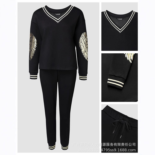 European and American bubble bead decorative top + pants two-piece set 2-piece set-YS 24550R Series