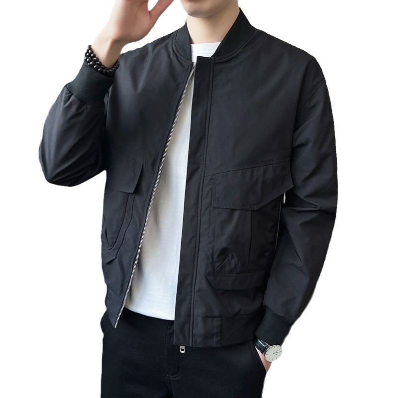 QFV507045555501<2 High-Quality Spring And Autumn Collar Workwear Casual Jacket Trendy Short Pilot Baseball Clothing Men's Coat_voghion.com