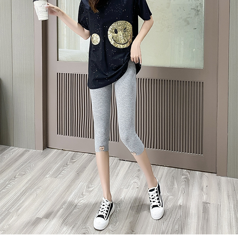 Summer Riding Pants Women's Foot Mouth Kitten Capri Thin Thread Cotton Leggings Outer Wear Bottoming Safety Pants Women's Hot Pants Summer Riding Pants Women's Foot Mouth Kitten Capri Thin Thread Cotton Leggings Outer Wear Bottoming Safety Pants Women's Hot Pants