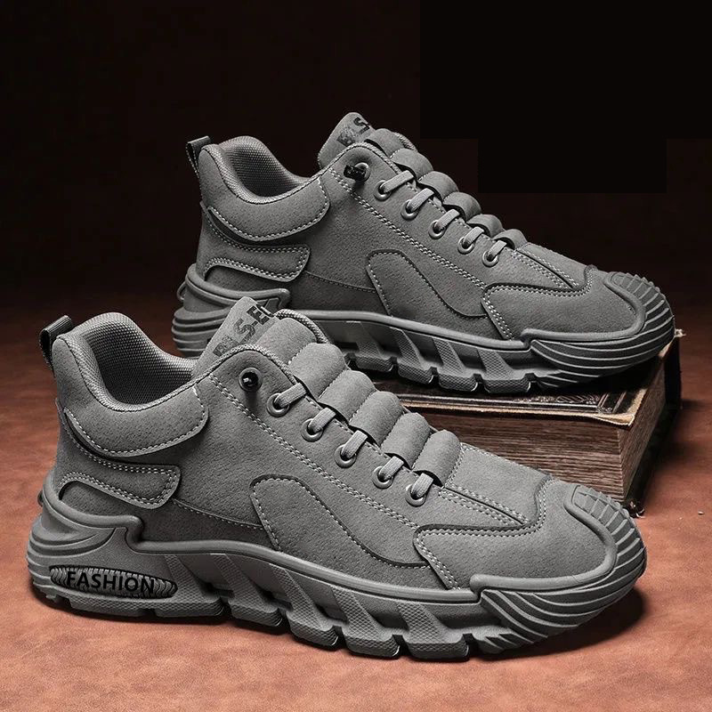 Zapatos para hombre, talla grande, zapatos de trabajo de cuero nuevos para exteriores, zapatos de protección laboral transpirables, cómodos y versátiles, zapatos deportivos de moda para hombre