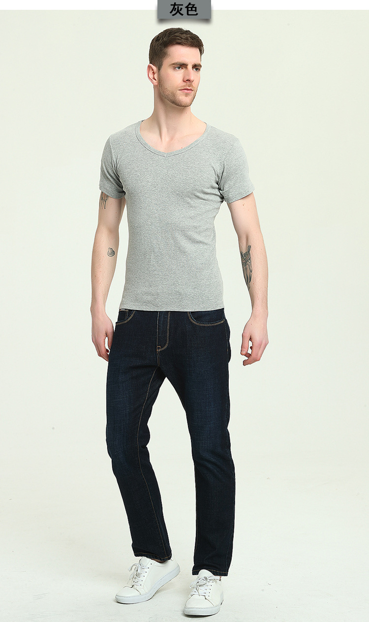纯棉V领短袖---模特灰色上.jpg