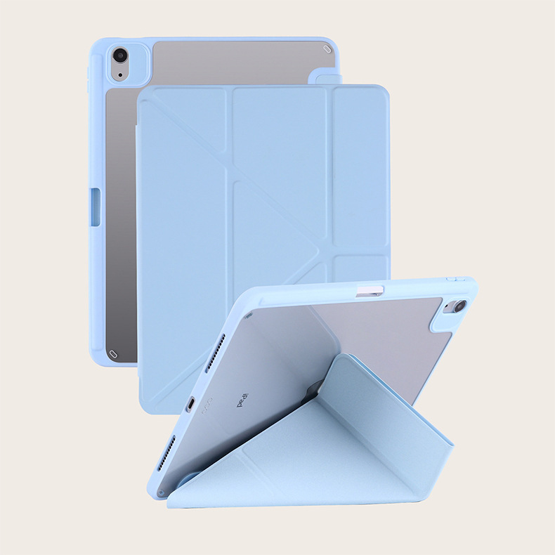 IPad保護カバー2025pad11アクリル三つ折りペン溝皮カバーpro13新型air5保護ケース|undefined
