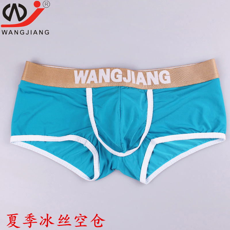 Factory Sales WJ Net Men's Flat-Front Pajama Bottoms Ice Silk Summer Low-Waisted Thin Elastic Hosiery 5008PJ