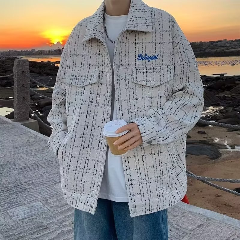 Xiaoxiang Style Shirt Jacket Men's 2024 Spring and Autumn Ins Fashion Brand Boyfriend Style High Street Loose All-match Couple Jacket