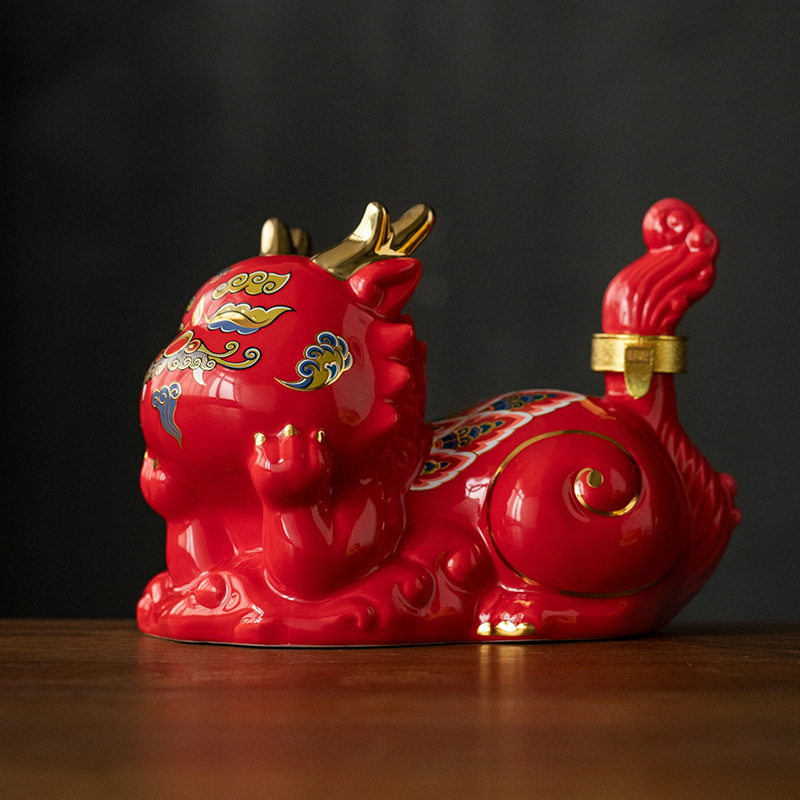 办公室摆件工艺品萌龙陶瓷1斤装私藏酱香老酒封坛53度酱香经典