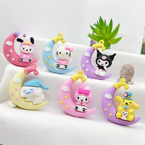 Cartoon Sitting Moon Sanrio Keychain Doll Pendant Merlot Kulomi Keychain Pendant Birthday Gift