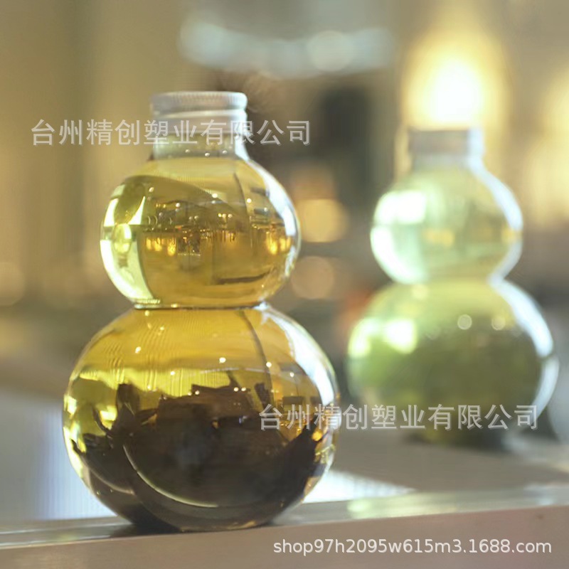 创意一次性饮料瓶冷泡茶瓶500毫升葫芦瓶透明pet瓶子奶茶果汁瓶