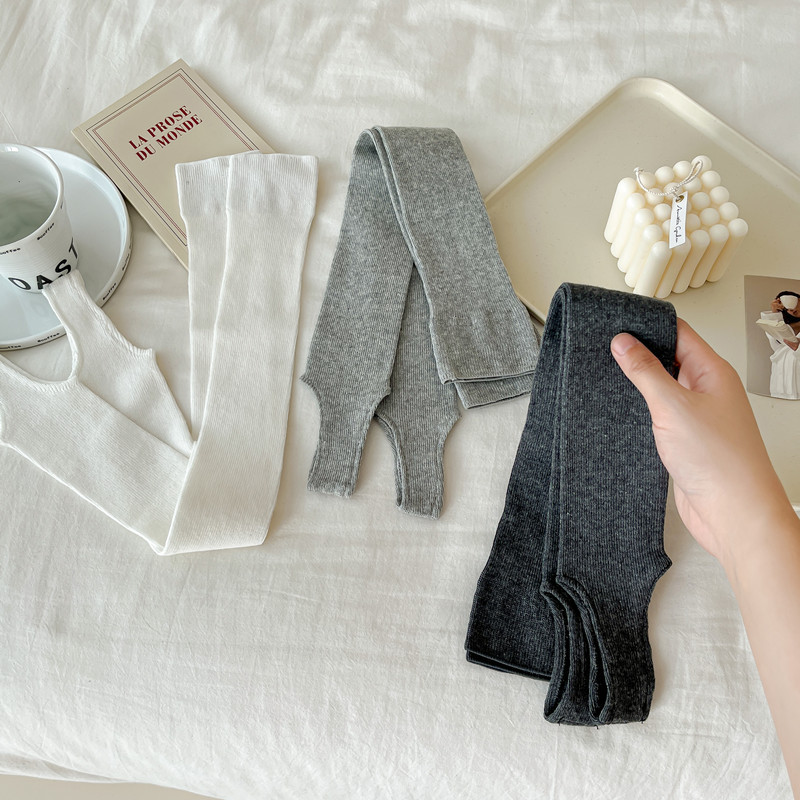 帮手描述图:踩脚长筒袜女薄款过膝袜空调护腿袜套百搭透气小腿堆