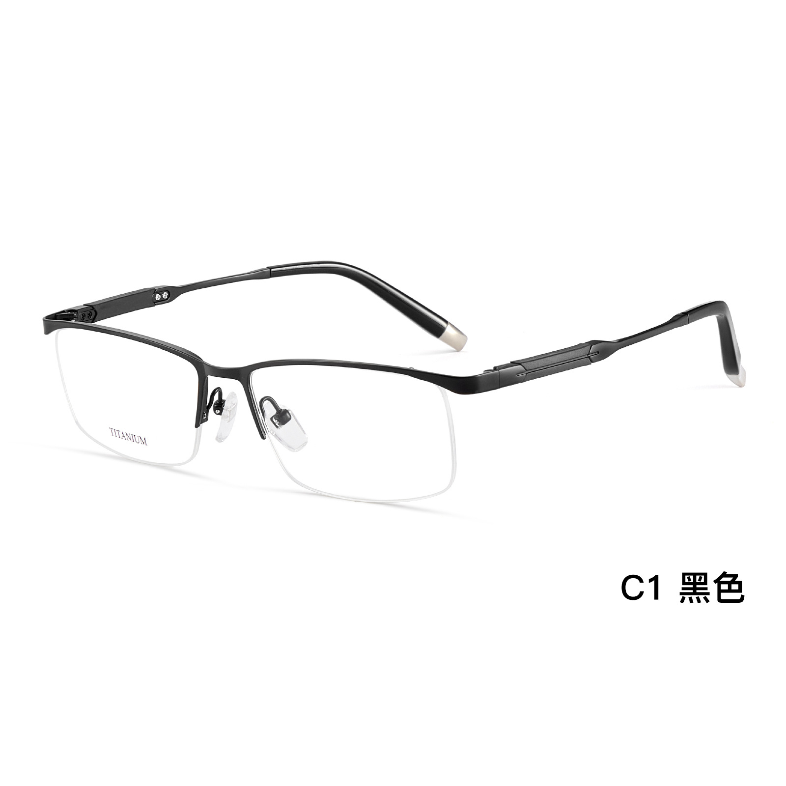 Shenzhen oficina de negocios de alto nivel gran cara medio marco de gafas de titanio puro marco de silicona antideslizante lazo de gafas con miopía Danyang lote