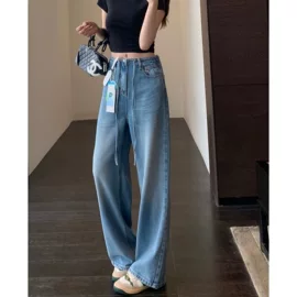 重磅醋酸天丝高腰窄版阔腿牛仔裤:春夏显瘦垂感选购指南
