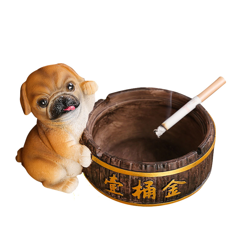 (2개) CARTO DOG 재떨이 뚜껑 창조적 인 독특한 안티 플라이 애쉬 홈 라이트 럭셔리 고급 생일 선물 거실 장식품