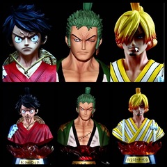 One Piece GK Wano Country Kimono Bust Luffy Zoro Sanji Seven-color luminous box figure ornaments