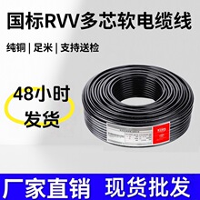 現貨批發國標阻燃純銅 2芯電纜線多股RVV2.5 4平方防水室外軟電線