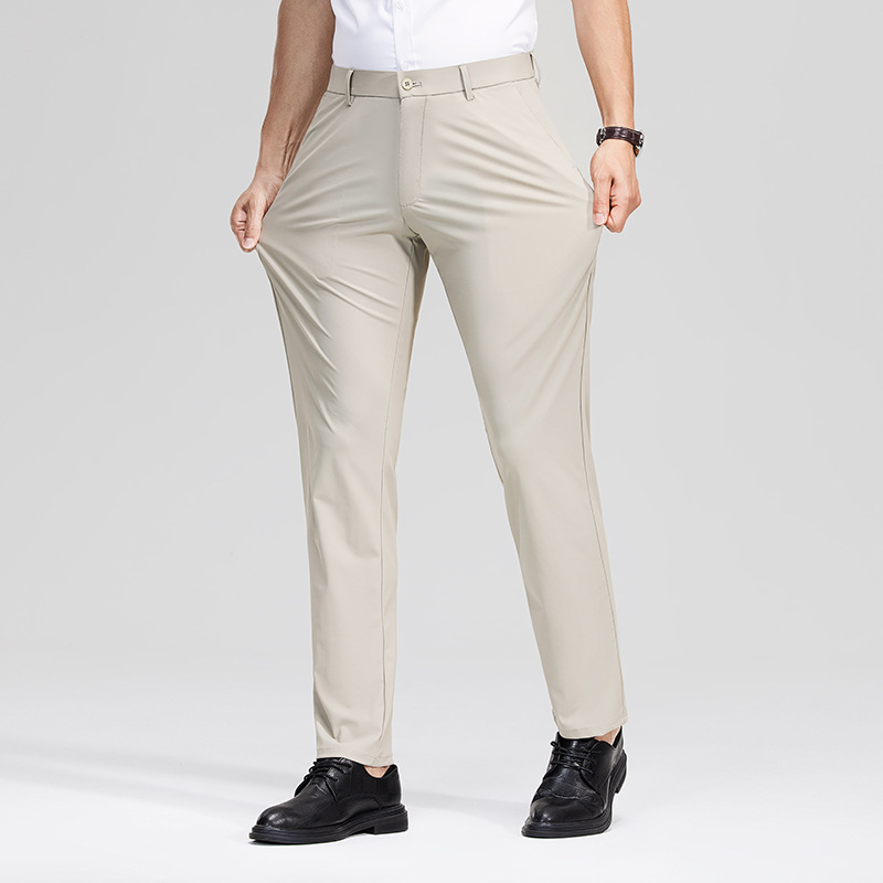 Pantalones casuales de hombre primavera y verano nuevos pantalones comerciales ociosos pantalones elásticos primavera y otoño sin quemar y antiarrugas pantalones rápidos para hombres