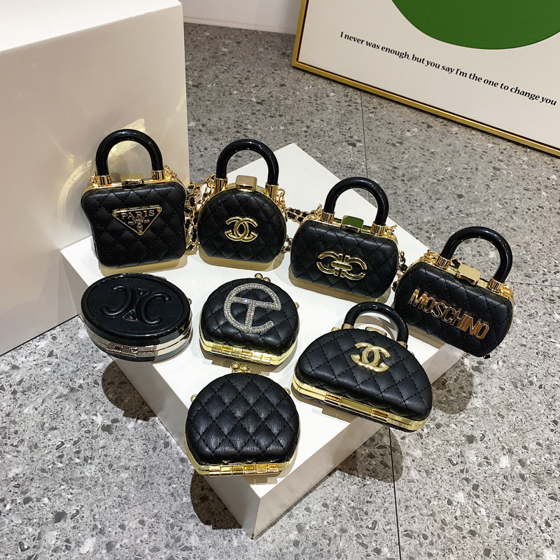 Mini Lipstick Small Bag Women's 2024 New Style Small Fragrant Crossbody Small Bag Decorative Bag Pearl Chain Cosmetic Mirror Women's Bag