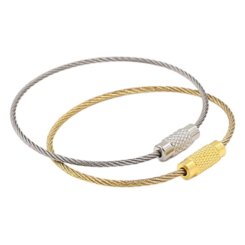 Stainless steel coated steel wire ring color steel wire key ring stainless steel wire rope lock Golden Weiye rope