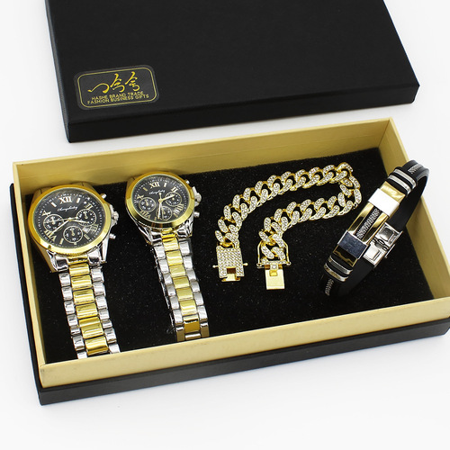 couple wristwatch diamond Bracelet box couple watch set men's watch women's watch