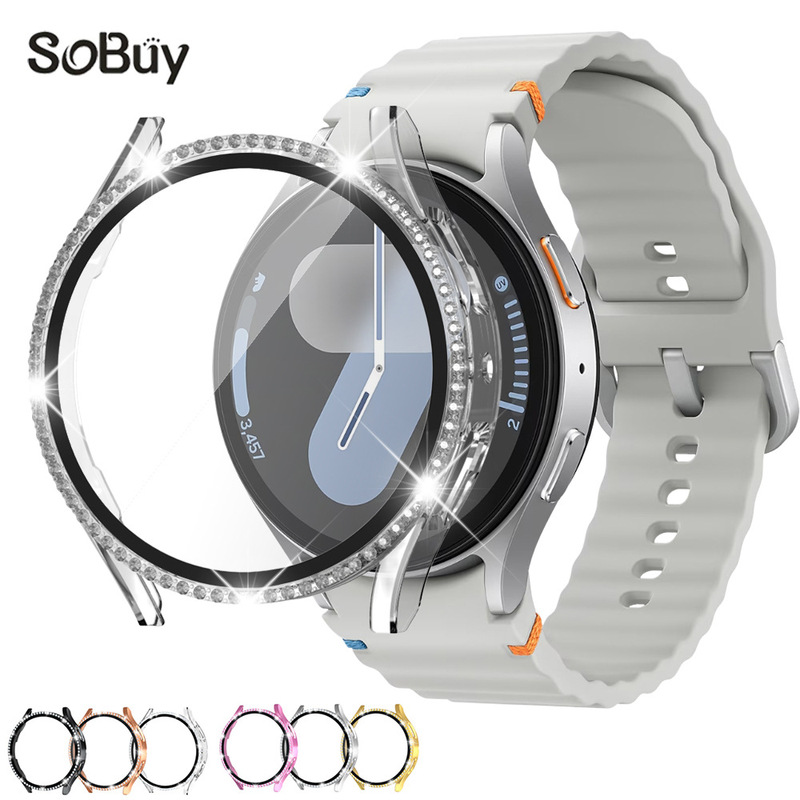 For Samsung Watch Diamond One Case Galaxy Watch7/6/FE 40/44mm Protective Cover Tempered Film For Samsung Watch Diamond One Case Galaxy Watch7/6/FE 40/44mm Protective Cover Tempered Film