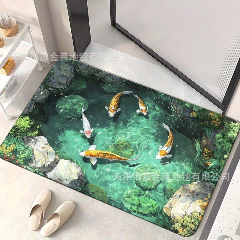 跨境temu美式3D视觉入户玄关耐磨地垫家用浴室防滑吸水易打理脚垫|undefined