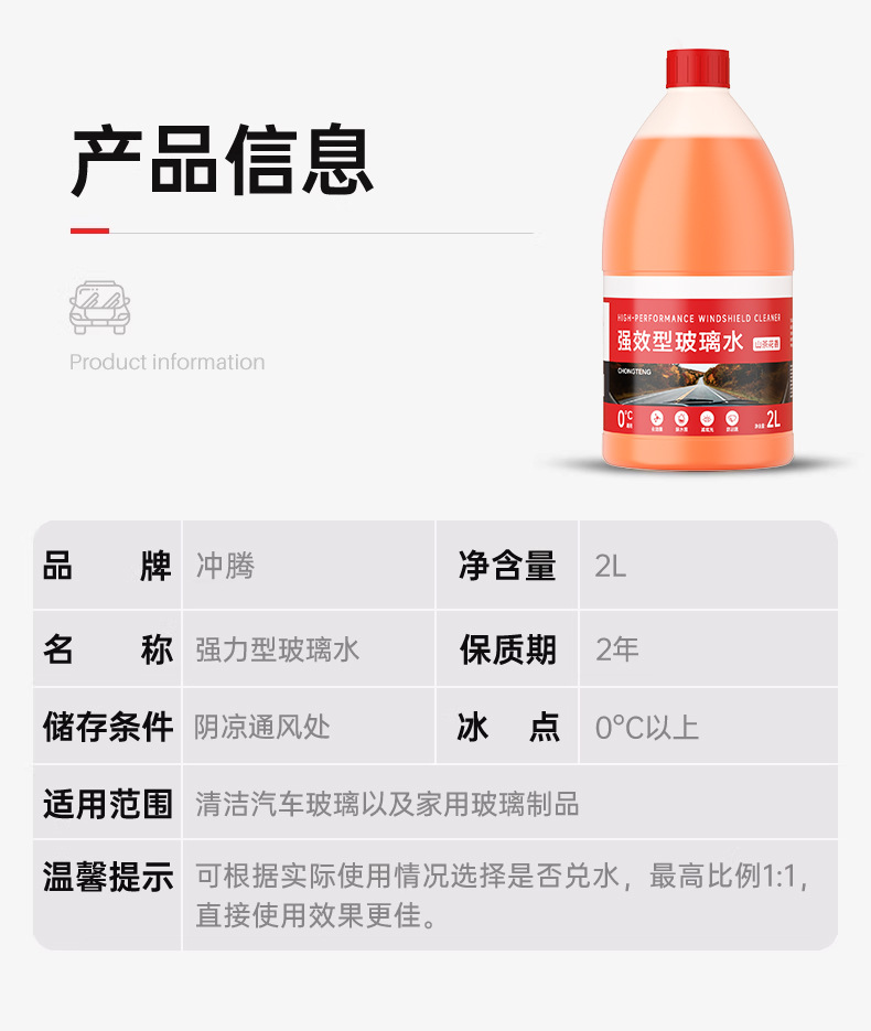 [Premium Selection] Glass Cleaner for Cars, Powerful Oil Film Remover, Ethanol Glass Cleaner, Winter Antifreeze Glass Cleaner